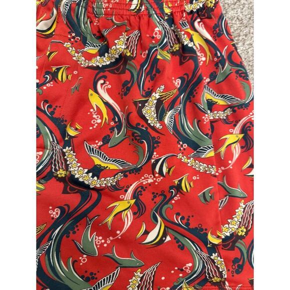 Patagonia Men's Lightweight Orange Bohemian Fish Lounge Shorts - Picture 3 of 5